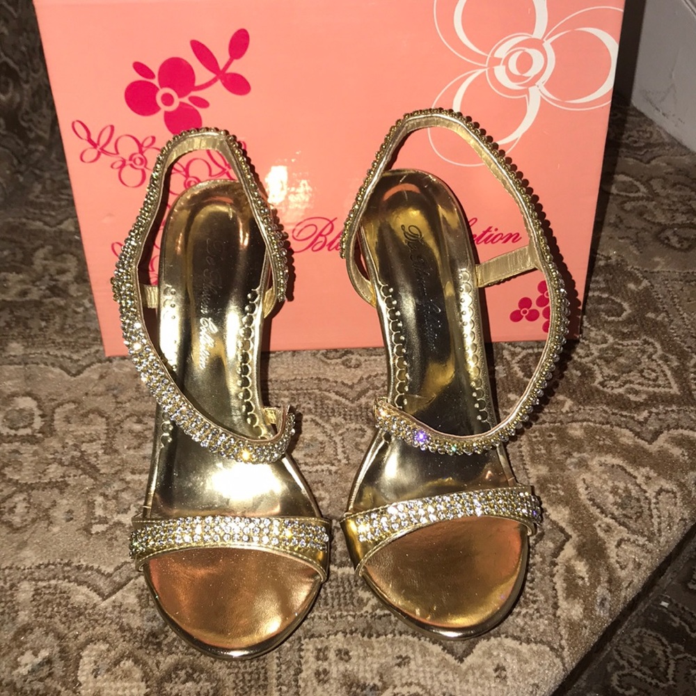 De Blossom Collection Shimmering Gold Heels